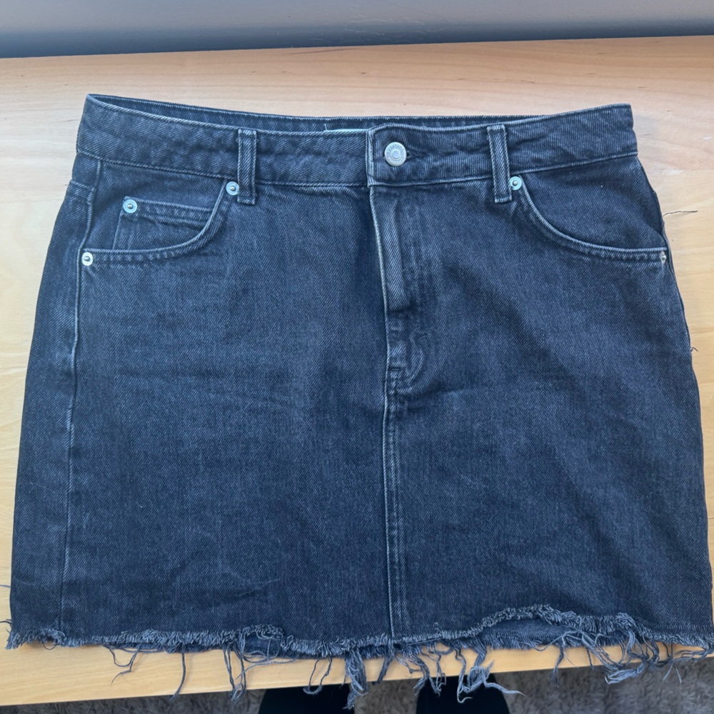 Topshop Black Denim Skirt